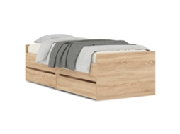 Bed Frame, Bed Frames Vidaxl Marrom Madeira Processada (90 X 200 Cm)