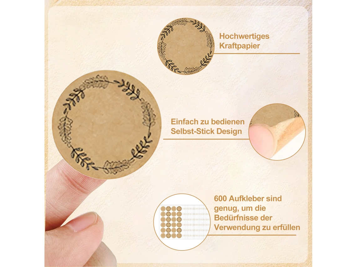 Etiquetas Para Conservas Marrons Elegantes E Clássicas, Etiquetas Autoadesivas Para Potes De Geleia E Compota, Potes De Vidro À Prova Dágua Com 3,8 C