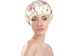 Touca De Banho Feminina, Reutilizável, Impermeável, Dupla Camada, Com Elástico, Ideal Para Cabelos Longos, Estampa