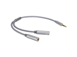 Cabo de Extensão para Fones de Ouvido 3.5mm 4 Pole Y Splitter 2 em 1 para Notebook Celular Computador