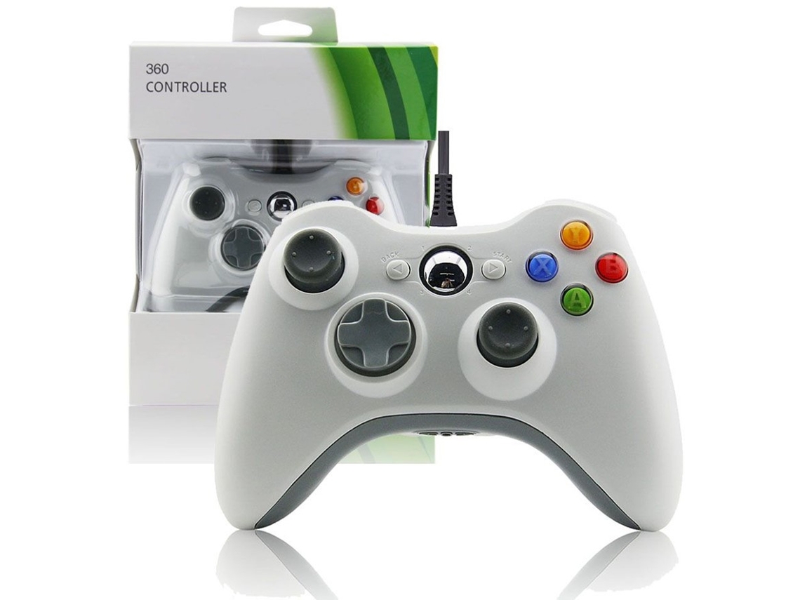 Mando Con Cable Para Microsoft Xbox 360 Wired Game Controller Color Blanco