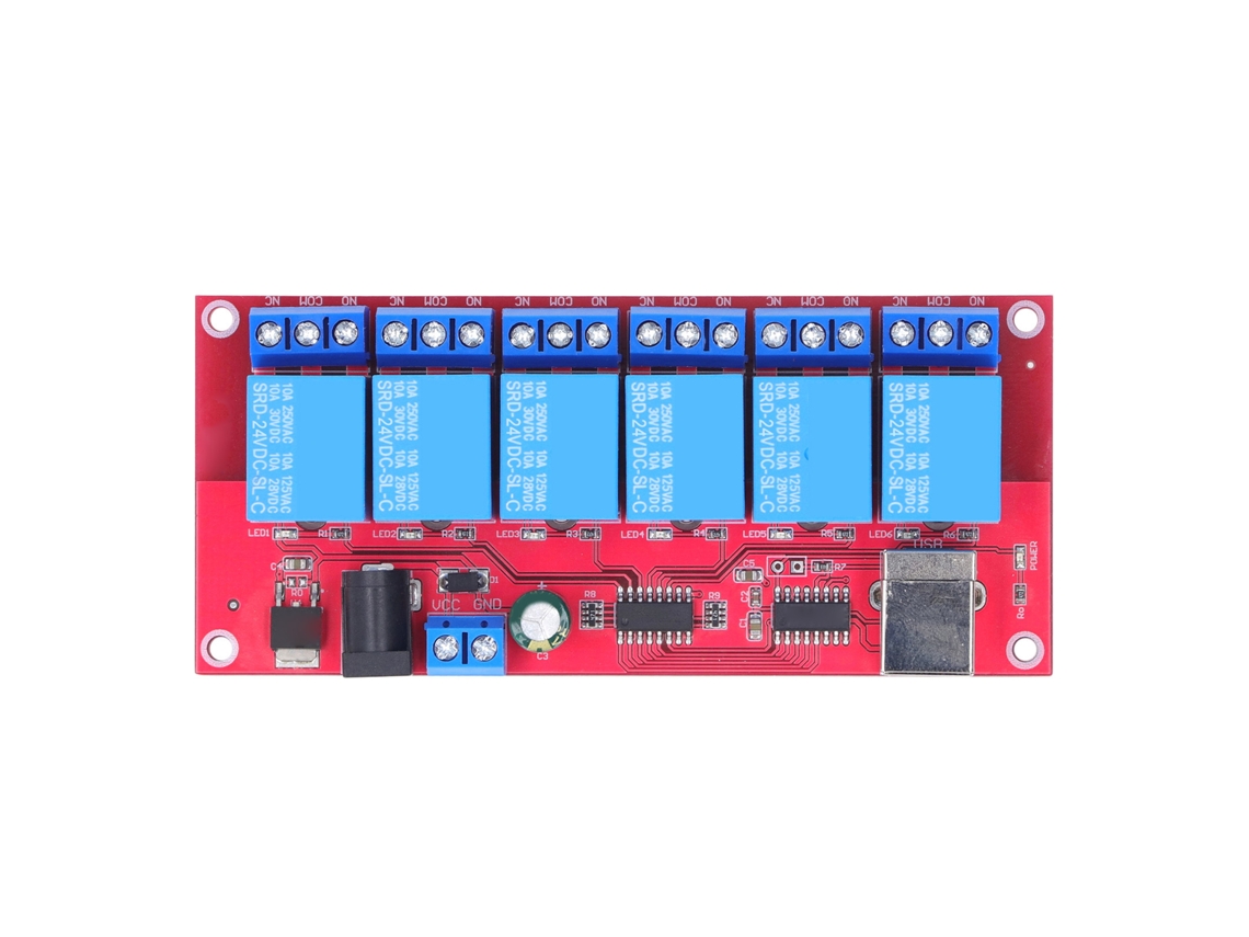 Módulo de Relé USB 6 Canais 24V YURU