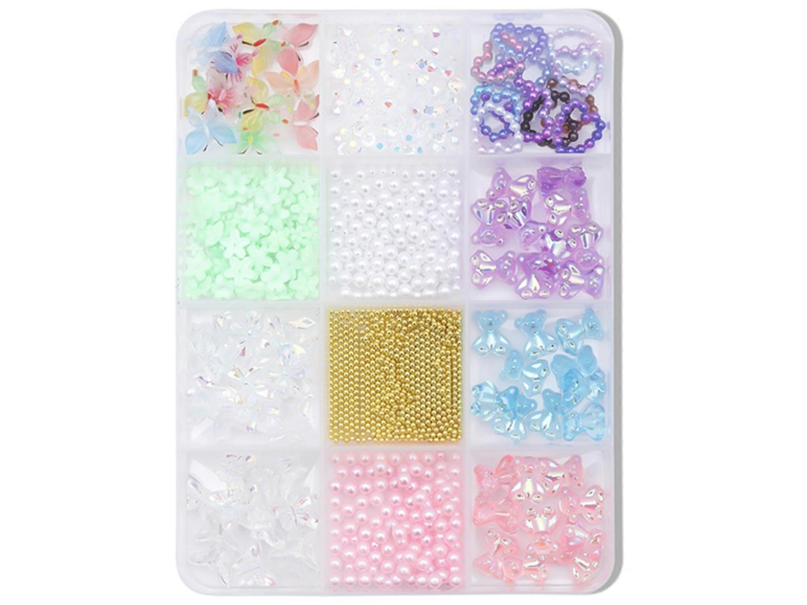 12 Grades 3d Laços Pingentes De Unhas Formato Misto Laço Unhas Art Pingentes Pérolas Resina Unhas Art Decorações Para Unhas De Acrílico Hengrongshen