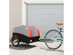 Vidaxl Reboque Para Bicicleta 45 Kg Ferro Preto E Laranja