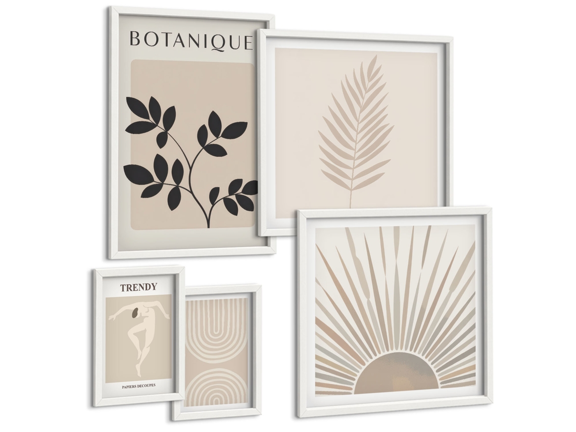 Conjunto De Pinturas Decorações Geométricas Vegetais Estilosas Espelharte (5 Peças)