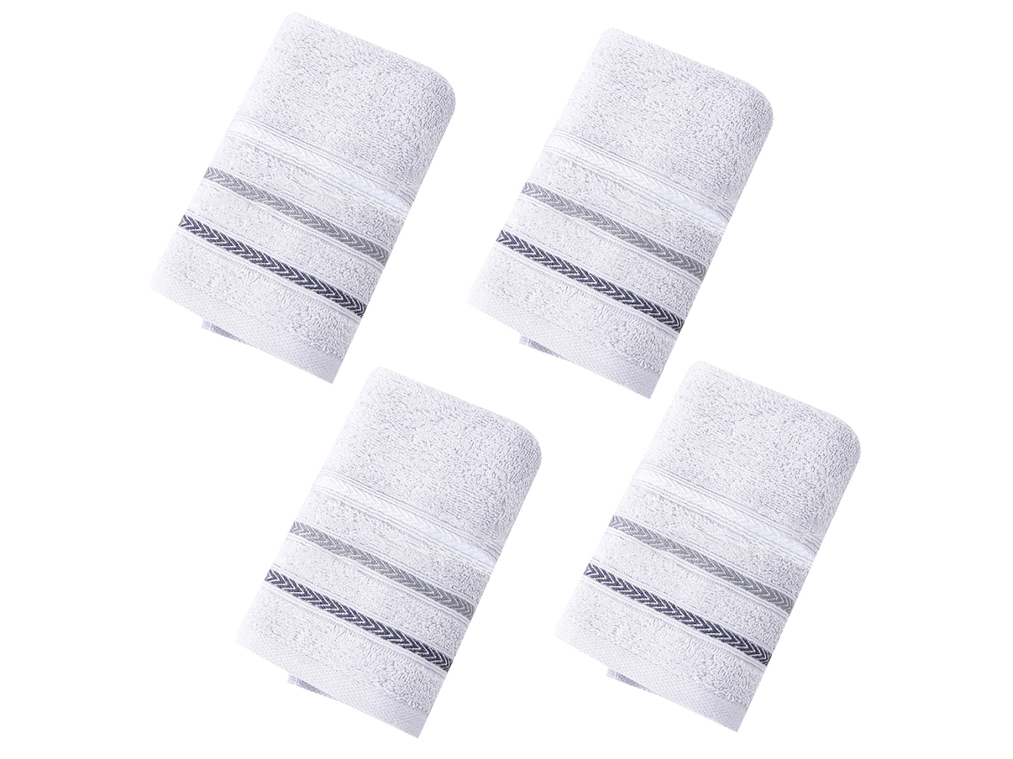 Conjunto de Toalha NEVEANCE Mão Banheiro Ultra Macias Altamente Algodão Cinzento - 4pcs (Tamanho Único)