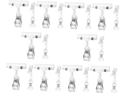 Preços De Exibição Suportes Com Clipe Cabeça Dupla Beaupretty, Clips Display Pequenos E Transparentes, Embalagem Com