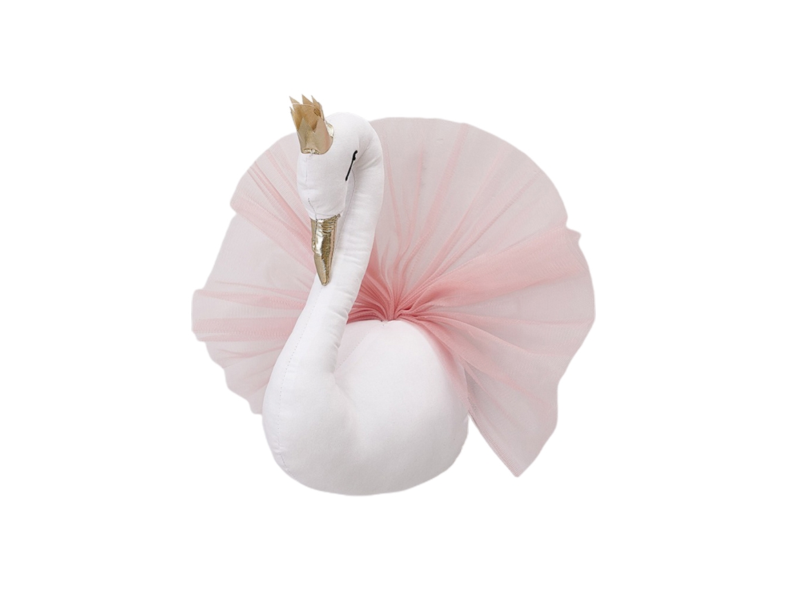 Decoração De Parede Com Cisne De Coroa Dourada Pelúcia Para Quartos Infantis