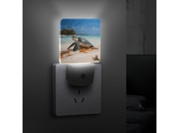 Luminária Noturna De Tartaruga Marinha Praia, Com Tomada, Lâmpada Led Com Sensor Crepuscular, Luminária Decorativa