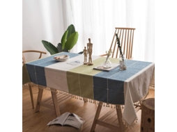 2026 mantel Retangular Lavável Antiderrapante de Poliéster 100% com Frunços para Mesa de Cozinha Festa 55"x63" Azul verde