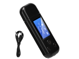 Adaptador Usb Bluetooth 5.0, Receptor E Transmissor De Áudio Bluetooth Com Visor Lcd E Entrada Auxiliar De 3,5 Mm, Preto.