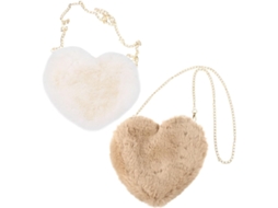 Conjunto De 2 Bolsas Transversais Pequenas Em Formato De Coração Na Cor Pêssego Para Meninas Conjunto De 2 Bolsas Transversais Pequenas Gokoco