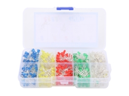 Kit com 500 Diodos Emissores de Luz LED, 5 Cores, 3mm