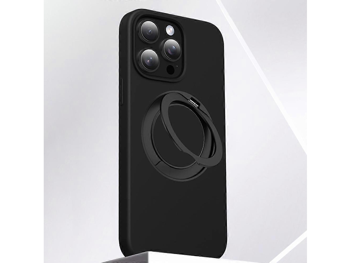 Capa Tkdaddy Para Iphone 16 Pro Com Suporte Giratório De Silicone Capa Para Pc Com Botão De Controle De Toque Da Câmera, Preta