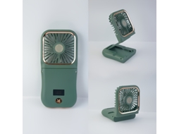 Ventilador Sem Lâminas Solar com Luz Noturna, 2 Velocidades