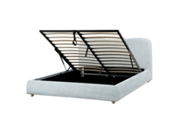 Cama de Casal BELIANI Blagnac de Chenille Azul Claro 160x200