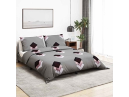 Vidaxl Conjunto De Capa De Edredão 155x220 Cm Algodão Cinzento