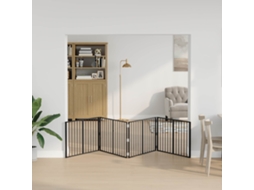 Vidaxl Portão Para Cachorros 4 Unid. Preto 100 X 60 Cm Aço Galvanizado