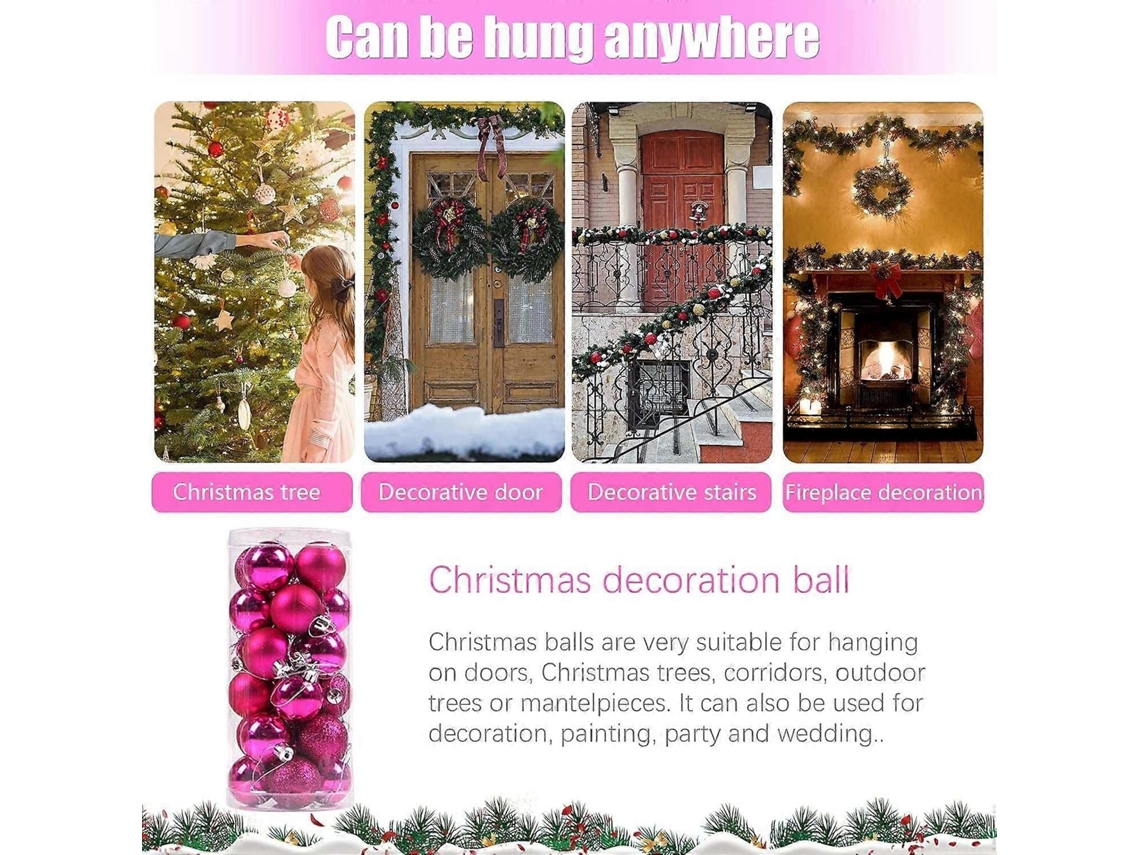 Conjunto De 24 Bolas De Natal Para Decoração De Árvore