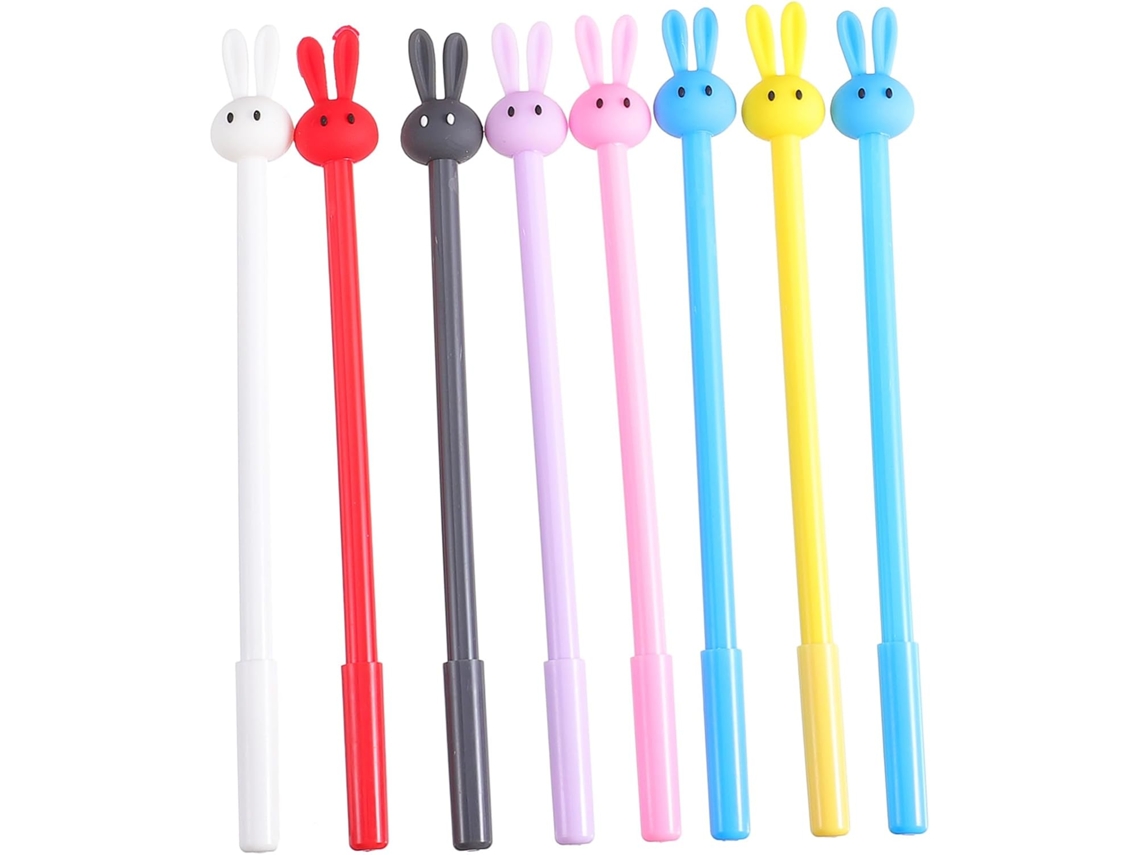 Nuobesty Conjunto De 16 Canetas Gel Plástico Com Formato Coelho Fofo,