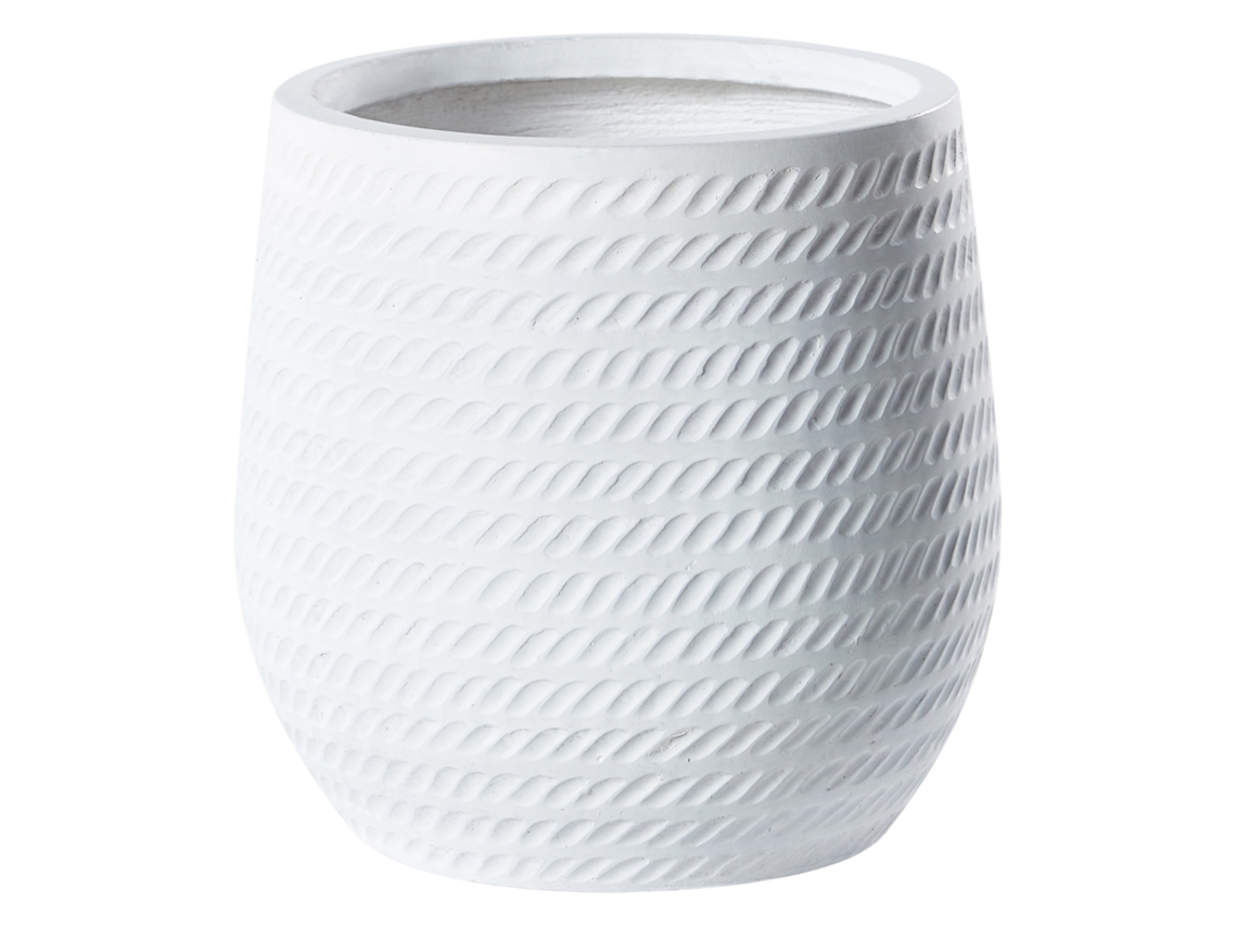 Vaso Beliani Livadia De Fibra De Argila Branco Creme 27x27x32