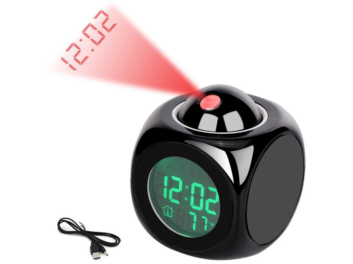 Relógio Despertador com Projeção Led, Voz, Temperatura ZYBLSSBB