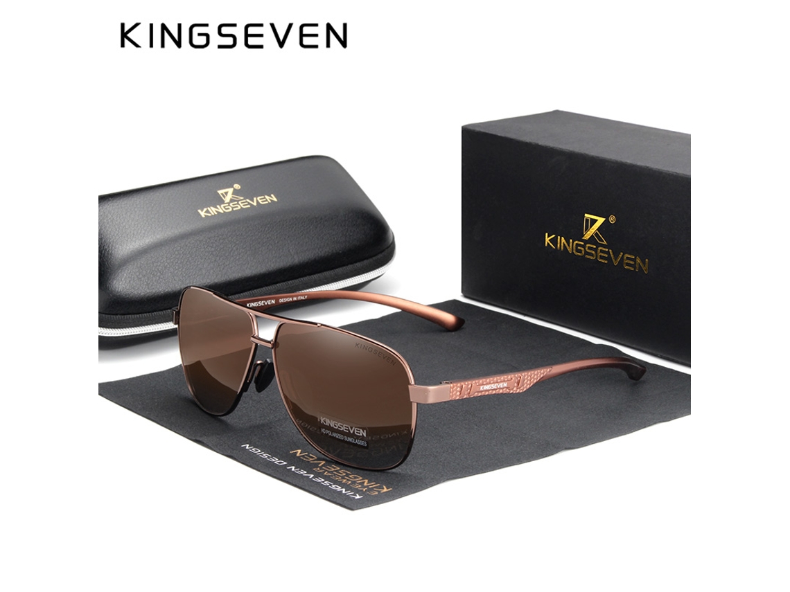 Óculos De Sol Masculinos Polarizados Uv400 (marrom), Lentes Espelhadas, Material Em Liga De Alumínio