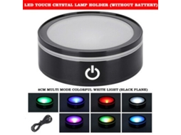 Suporte Redondo Para Exibição De Bateria Elétrica Com Base De Cristal Colorido De 7 Leds Zeuxo