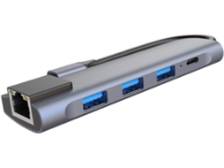 Adaptador Hub Usb-c 1 Em Com Porta De Carregamento Pd 87w E Rede,