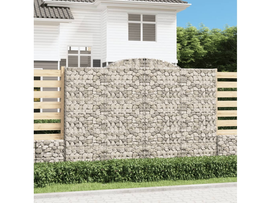 Vidaxl Cestos Gabião Arqueados 5pcs 300x50x200/220cm Ferro Galvanizado