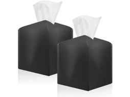 Capa para Caixa de Papel Higiênico, Porta papel de Couro Pu Moderno, 2pcs para Mesa, Cabeceira, Banheiro e Carro