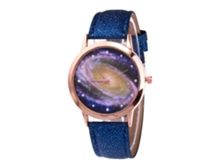 Reloj De Pulsera De Aleación Analógico Cuarzo Dial Redondo Para Parejas Azul Profundo
