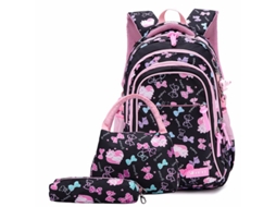 Conjunto Escolar 3 Peças, Feminina, Juvenil, Leve Com Mochila, Estojo E Lancheira