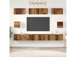 Conjunto De Móvel De Tv 8 Pcs Madeira Antiga Madeira Processada
