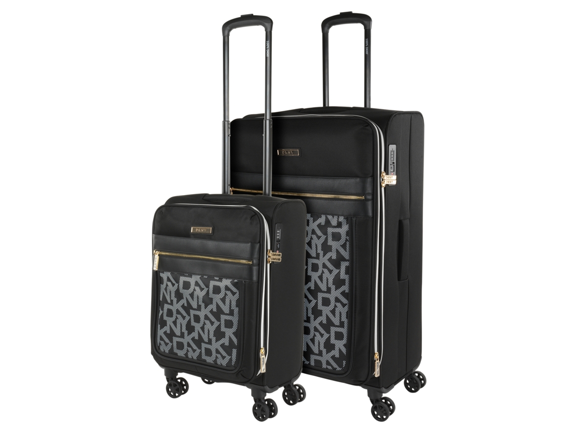 DKNY DKNY-624 After Hours Impressão Do Logotipo Preto 47X79X30 Cm 95L Conjunto de Malas Semi-Rígidas DKNY Eva 47X79X30 Cm 95L