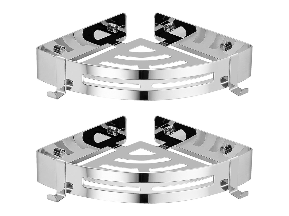 HYMNORA Conjunto De 2 Prateleiras De Duche (aço Inox Prateado)