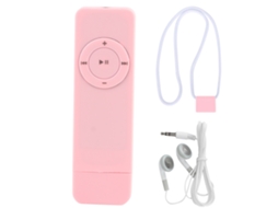 Aetheria reprodutor Mp3 Portátil com Fone de Ouvido 3,5mm e Cordão, Bateria Recarregável, Rosa