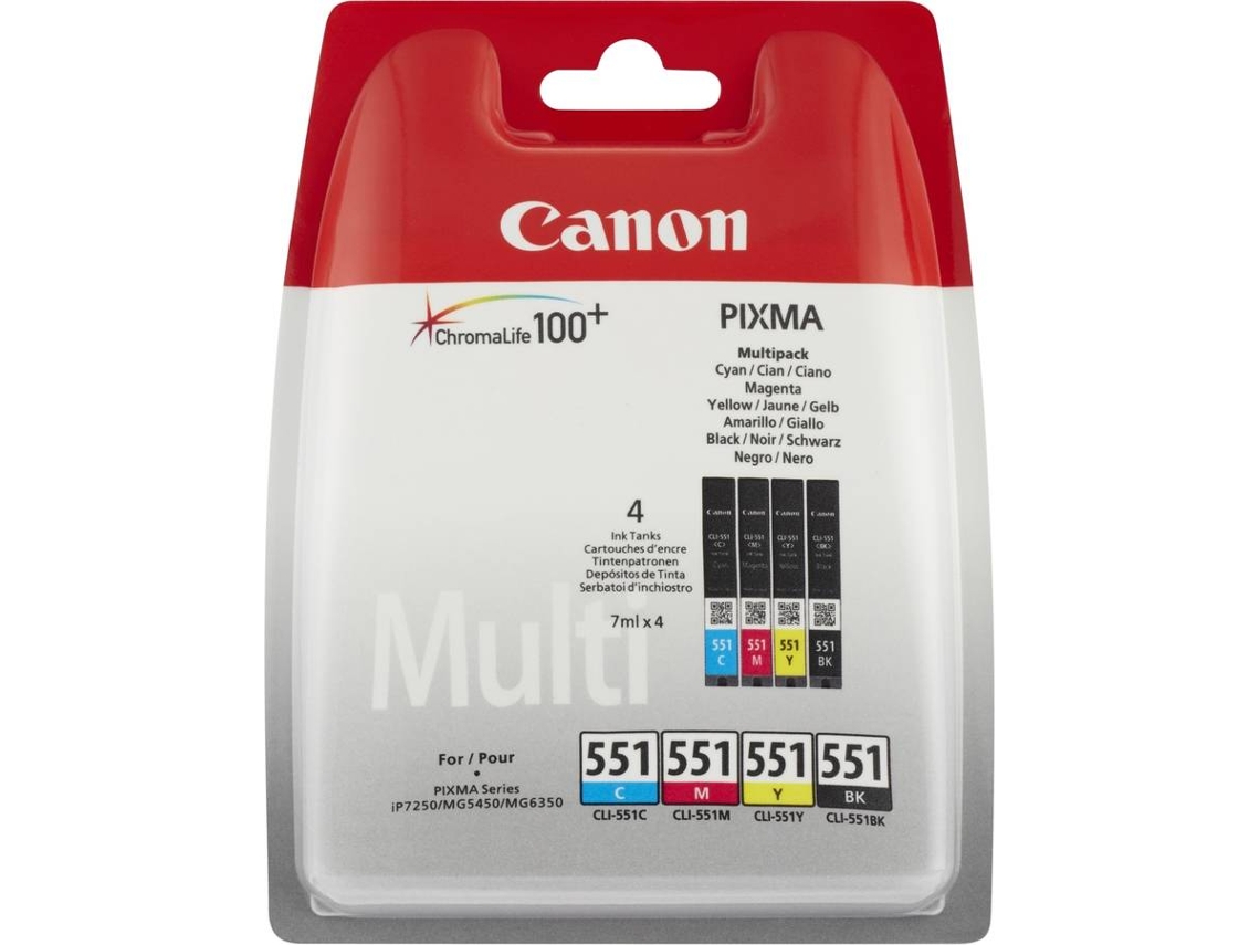 Pack 4 Tinteiros CANON CLI-551 C/M/Y/BK (6508B006)