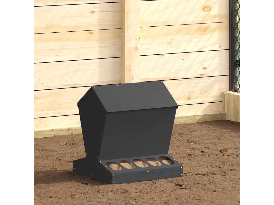 Vidaxl Comedouro Para Galinha Preto 40 X 40 X 45 Cm
