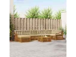 Vidaxl Conjunto De Sofás Para Exterior 8 Unid. Natural E Bege