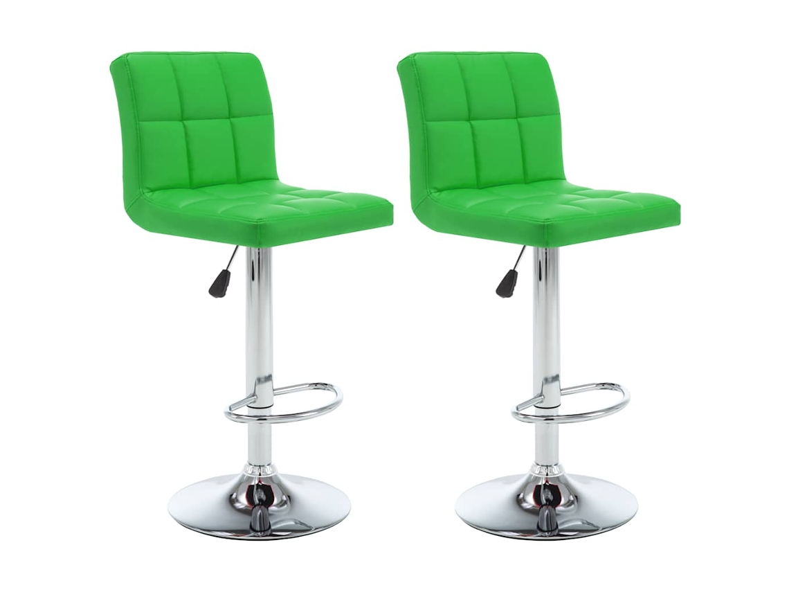Vidaxl Bancos De Bar 2 Pcs Couro Artificial Verde