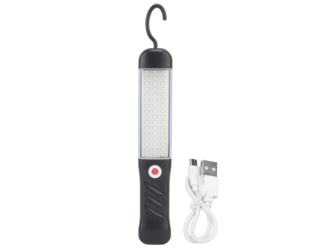Lanterna de Trabalho Led Magnética, 3 Modos, 6000k, Usb, Recarregável, Plegável, com Gancho, para Acampamento | S/MARCA