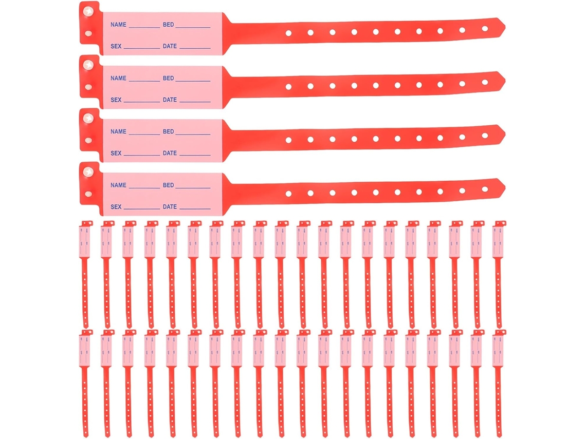 Artibetter 100-pulseiras De Identificação Médica Descartáveis Para Pacientes Adultos Informações Hospitalar