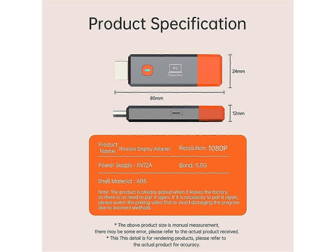 Transmissor E Receptor Wireless Hd Para Câmera, Notebook E Pc Até Tv
