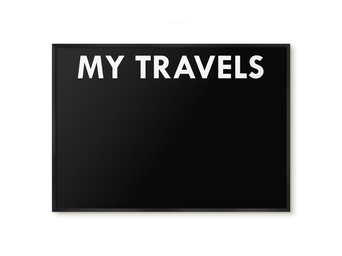 Quadro magnético de parede "Minhas Viagens" para o quarto Espelharte (100x70 cm)