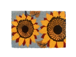 Relaxdays Capacho Coco, Motivos Plantas, 60x40 Cm, Antiderrapante, Resistente Às Intempéries, Interior/exterior, Cores
