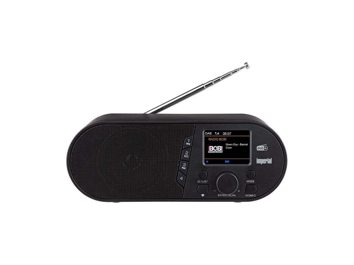Rádio Dabman D105 Bluetooth/DAB/FM com display LCD, preto imperial