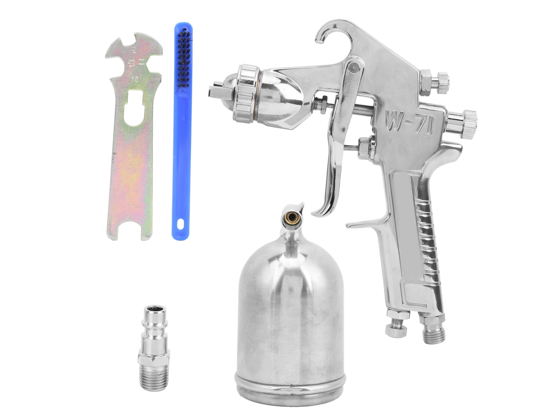 Conjunto De Pistola De Pintura De Gravedad Con Tanque Superior 1.3mm Boquilla Herramienta Neumática Estilo Europeo W‑71