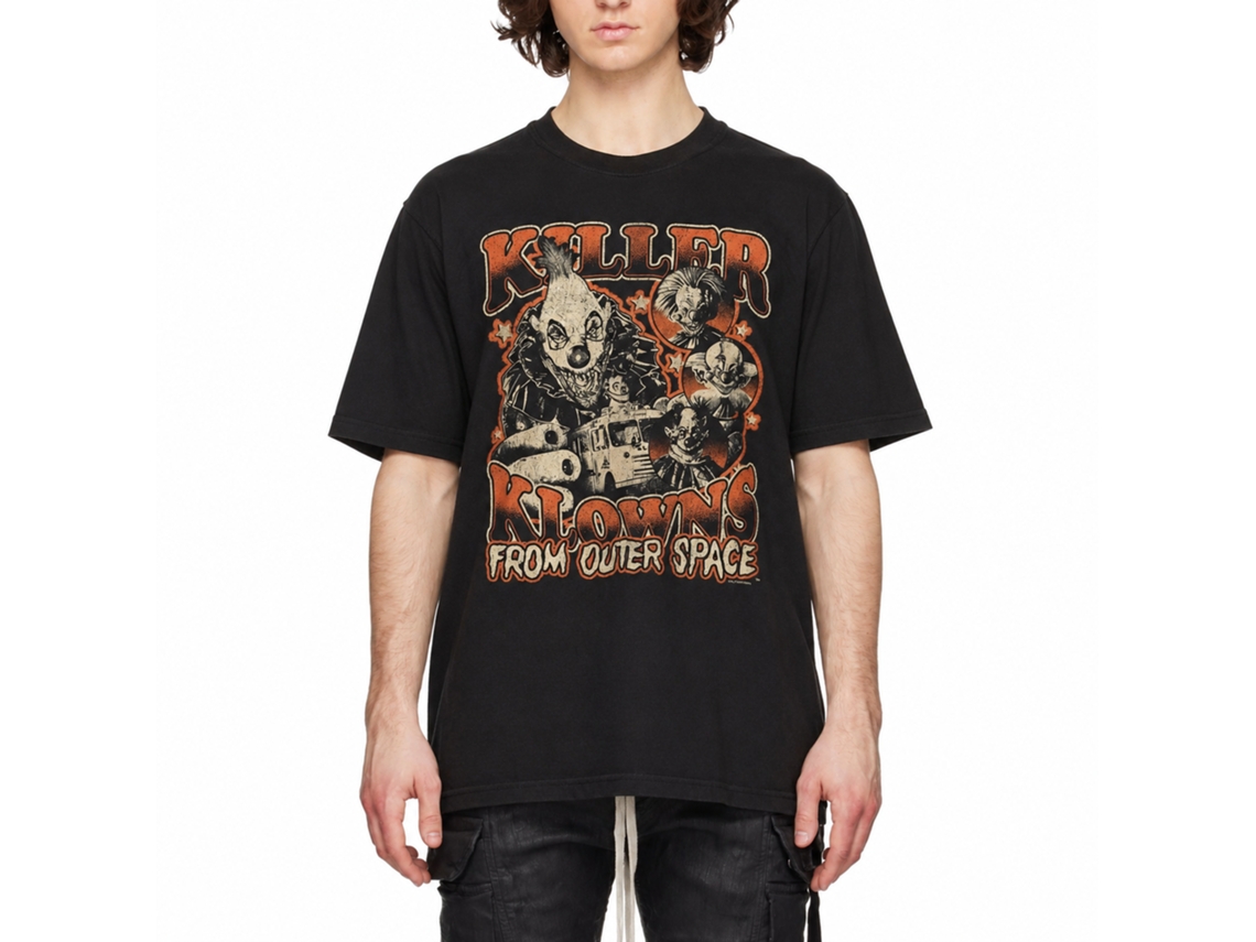 Rockinstone Killer Klowns Halloween Klowns Black Adult T-shirt Size:s