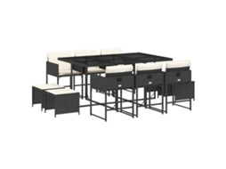 Garden Dining Set, Garden Dining Sets Vidaxl Preto Rattan / Vime (n/a)